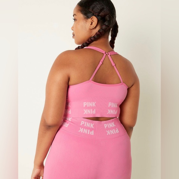 VS Pink SET Seamless Sports Bra & Seamless High Waist Leggings In Dreamy Pink - Picture 5 of 10
